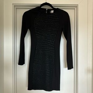 Black Mini dress, long-sleeve, DIVIDED, size 4